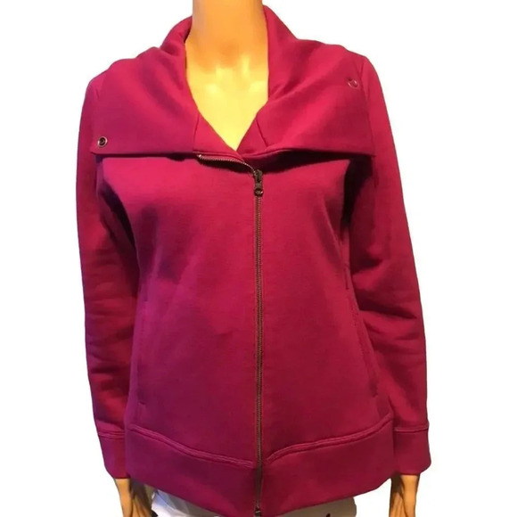 T By Talbots Full zip Cozy Purple Jacket Women Size S Pocket - Picture 1 of 7